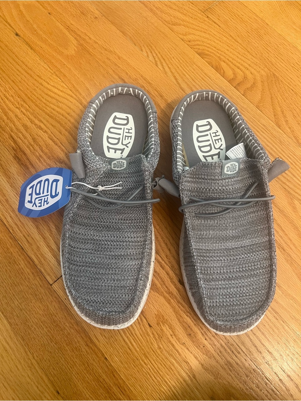 Hey Dude Slip-On Sneakers in Granite Gray with White Logo